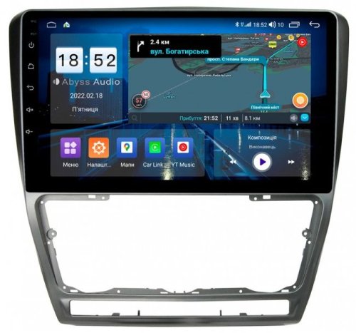 Штатная магнитола Abyss Audio QS-0117 для Skoda Octavia A5 2004-2013 Android 10 Q