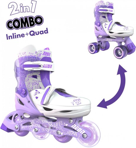 Ролики Neon Combo Skates Фиолетовый NT09L4 (Размер 30-33)
