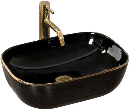 Умывальник REA Belinda Black Gold Edge REA-U8796