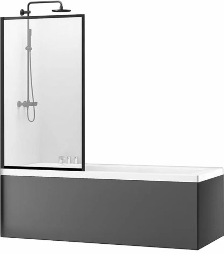 Шторка для ванны REA Lagos Fix Black 70 REA-K7689