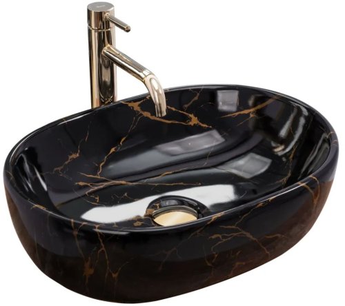 Умивальник REA Amelia Black Marble Shiny REA-U8000