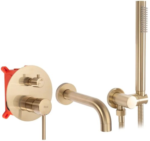 Смеситель скрытого монтажа REA Lungo Brushed Gold + Box REA-B7503