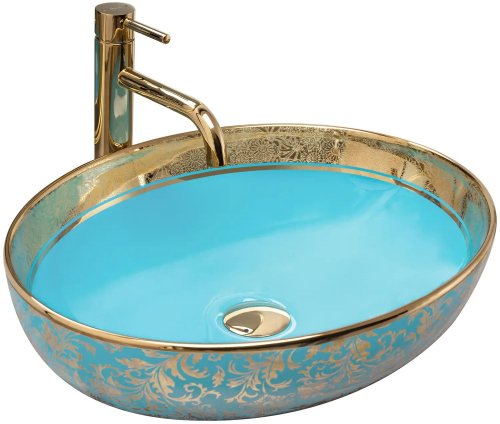 Умивальник REA Margot Gold/Blue REA-U8709