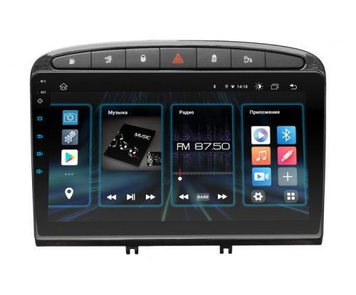 Штатная магнитола Incar DTA4-7004 для Peugeot 308 2007-2013, 408 2011+ Black