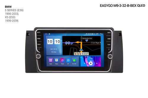 Штатная автомагнитола EasyGo M9-3-32-B-BEX QLED BMW 5 Series (E39) 1995-2003, X5 (E53) 1999-2006