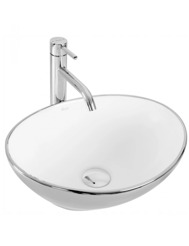 Умывальник (раковина) REA SOFIA SILVER / WHITE накладной серебристый / белый