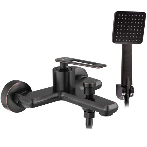 Смеситель для ванны и душа REA BLADE OLD BLACK черный настенный