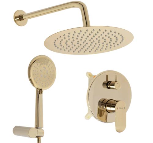 Душовий гарнітур прихованого монтажу REA HYPER GOLD + BOX золотий