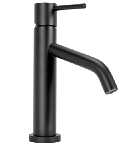 Смеситель для раковины (умывальника) REA LEVEL BLACK черный низкий