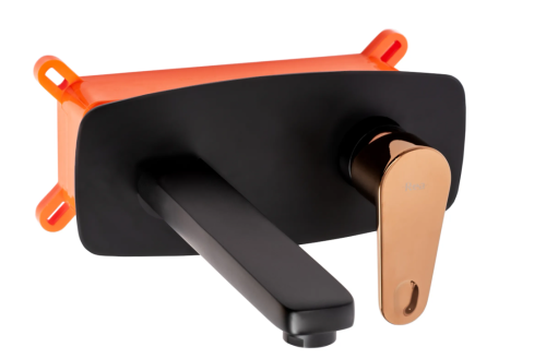 Смеситель для раковины (умывальника) REA MILD BLACK ROSE GOLD + BOX скрытого монтажа