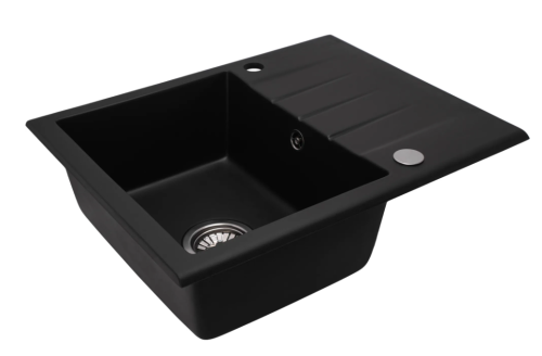 Гранитная кухонная мойка REA NORTH BLACK