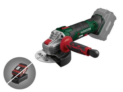 Аккумуляторная угловая шлифовальная машина PARKSIDE 20 В, PWSA 20-Li D4, без АКБ