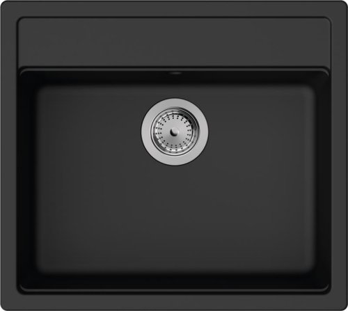 Мойка кухонная Hansgrohe S52, гранит, прямоугольник, без крыла, 550х490х190мм, чаша – 1, врезная, S520-F510, черный графит