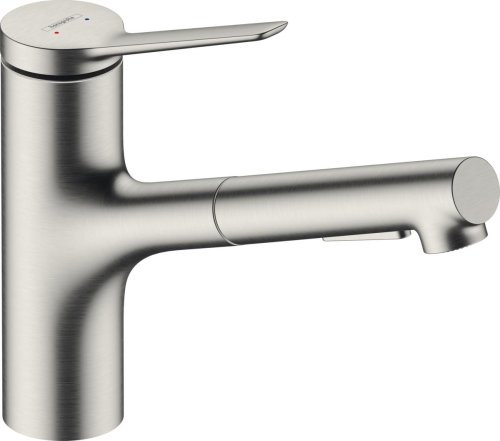 Смеситель для кухни Hansgrohe Zesis M33, длина излива - 219мм, вытяжной, 1рычаг, KM150sBoxlite, сталь.