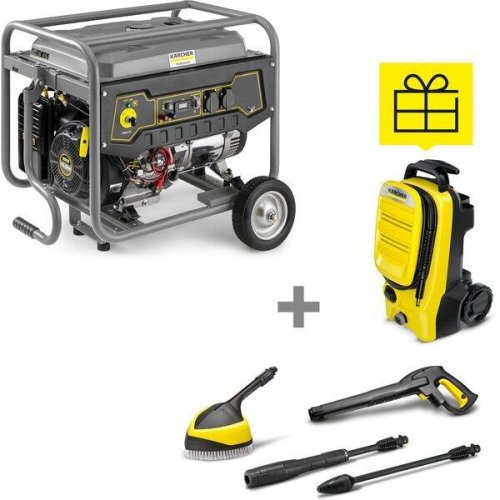 Генератор Karcher PGG 3/1 бензиновый, 230В, электростарт, max 3кВт, AVR+ Минимойка высокого давления Karcher K4 COMPACT, 130 бар, 1.8кВт