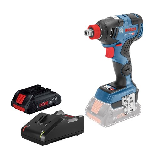 Гайковерт ударный Bosch GDX 18V-200 C, 18В, 4.0Ah, безщетков., 200Нм, 1/4", 1/2", 1.2кг