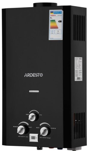 Газовая колонка Ardesto X1, 10 л/мин., 20 кВт, розжиг от батареек, дисплей, черный