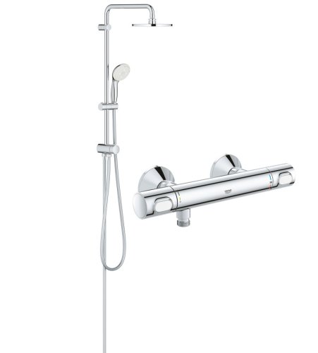 Душевая система Grohe New Tempesta 200 с термостатическим смесителем для душа Grohe QuickFix Precision Flow 27389002+34840000