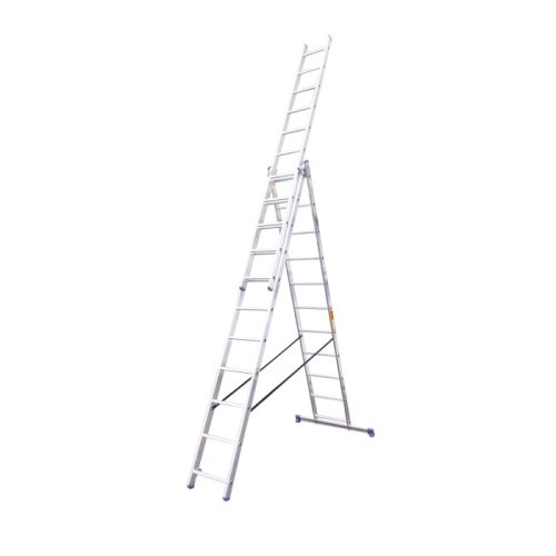 Лестница алюминиевая 3-х секционная BLUETOOLS (3х11 ступеней) (160-9028)