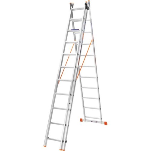 Лестница алюминиевая 3-х секционная BLUETOOLS (3х11 ступеней) (160-9311)