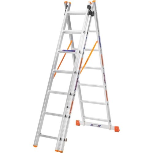 Лестница алюминиевая 3-х секционная BLUETOOLS (3х7 ступеней) (160-9307)