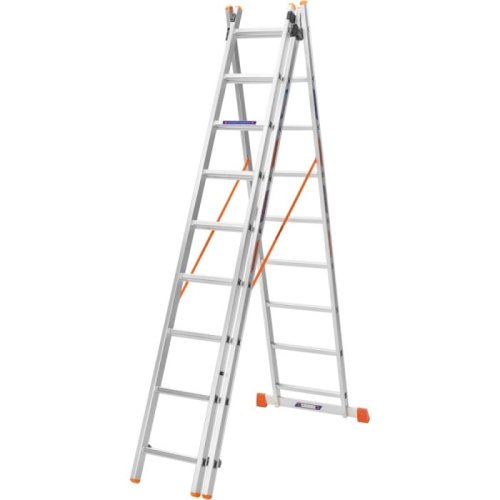 Лестница алюминиевая 3-х секционная BLUETOOLS (3х9 ступенек) (160-9006)