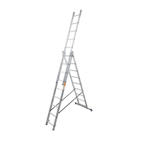 Лестница алюминиевая 3-х секционная BLUETOOLS (3х9 ступеней) (160-9026)