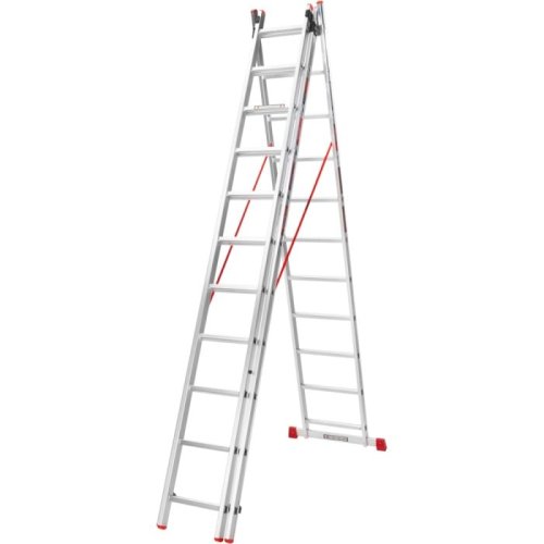 Лестница алюминиевая 3-х секционная Цветок PRO (3х11 ступеней) (110-9311)