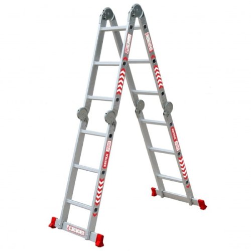 Лестница-трансформер алюминиевый Цветок Heavy Duty с платформой (4х3 ступени) (110-9503)