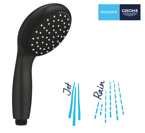 Ручной душ, 2 режима струи Grohe QuickFix Vitalio Start 100 Black 279462430