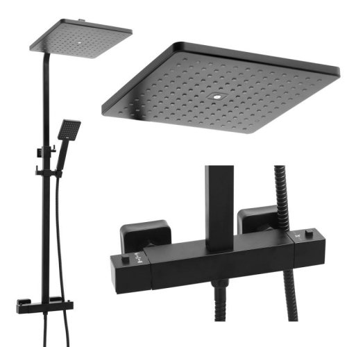 Душевая система Yoka CUBE 30 BLACK черный с термостатом