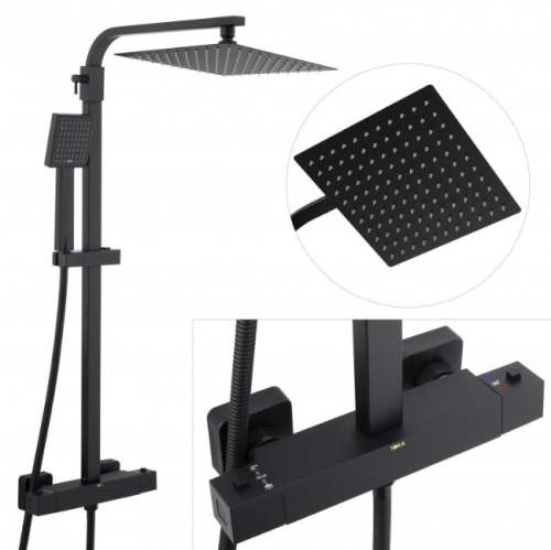 Душова система Yoka GOBA 25 BLACK чорний з термостатом