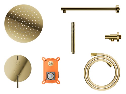 Душевая система скрытого монтажа Corsan LUGO GOLD + BOX золото