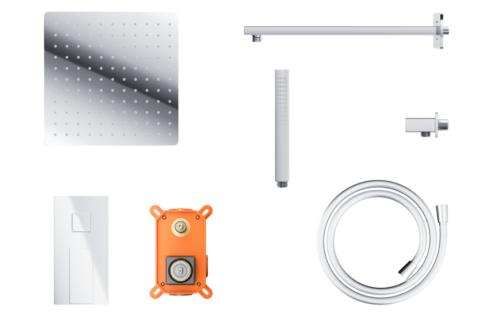 Душевая система скрытого монтажа Corsan ADOUR CHROM + BOX хром