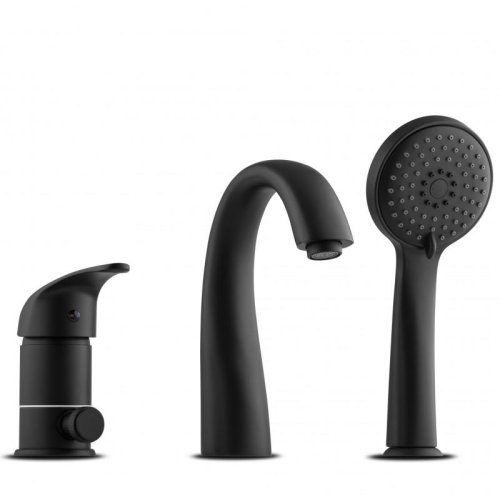 Смеситель для ванны Yoka SAMA 3 BLACK трехкомпонентный на борт ванны