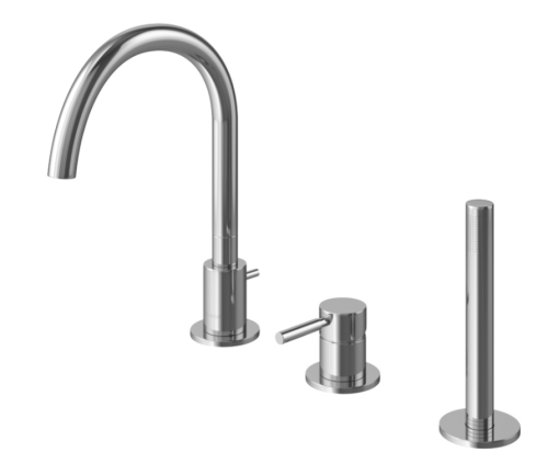 Смеситель для ванны KOHLMAN ROXIN CHROME на борт ванны