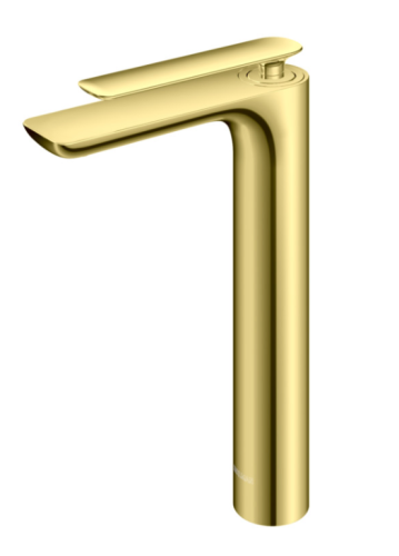 Смеситель для раковины (умывальника) KOHLMAN EXPERIENCE BRUSHED GOLD высокий