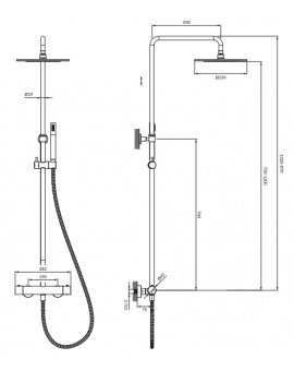 душевая система с термостатом Omnires Y nickel (Y1244SUNI)
