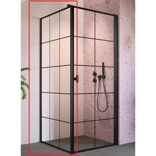 душова стінка Radaway NES Black S1 90x200 безпечне скло, factory, чорна.