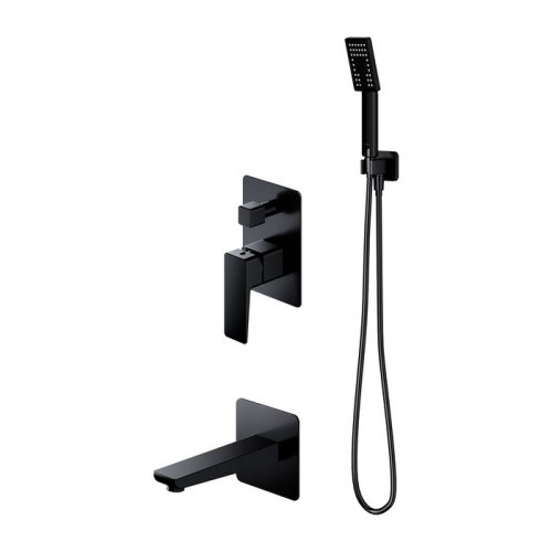 смеситель для ванны и душа скрытого монтажа Omnires Parma black mat (SYSPMW01BL)