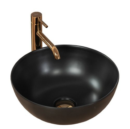 умывальник Rea Stella 36x36 черный матовый (REA-U1890)