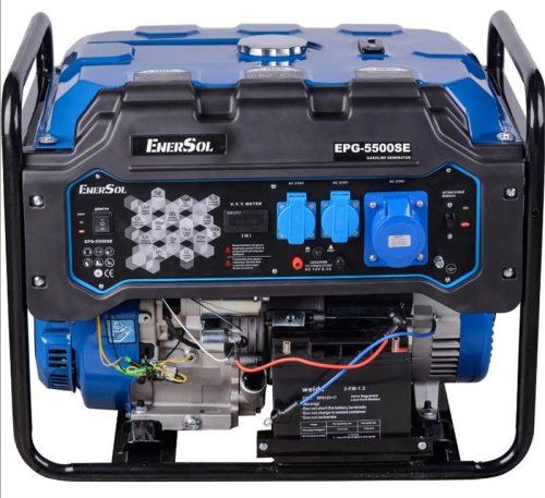 Генератор бензиновый EnerSol, 230В (1 фаза), 5/5.5кВт, электростартер, AVR, 78кг