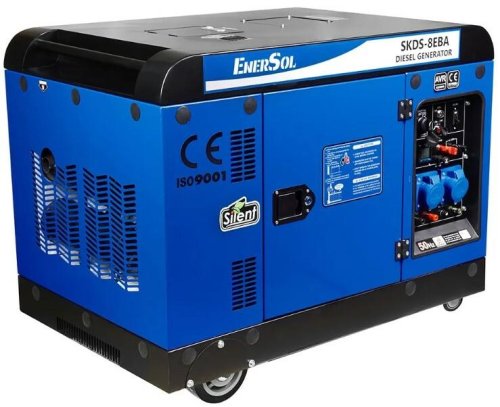 Генератор дизельний EnerSol, 230В (1 фаза), 7.5/8кВт, електростартер, AVR, 221кг