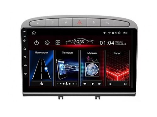 Штатна магнітола FORS.auto M200 для Peugeot 308/408 (9 inch, Grey) 2007-2013