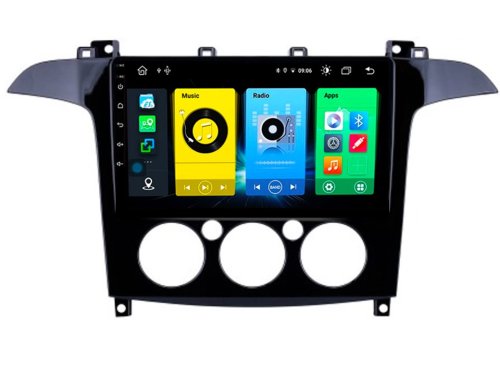 Штатная магнитола FORS.auto M150 для Ford S-MAX (9 inch, manual AC) 2007-2008