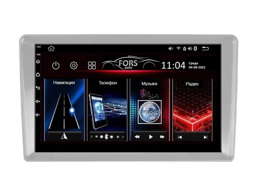 Штатна магнітола FORS.auto M200 для Volkswagen Passat B5/B6 (9 inch, silver) 2004-2010