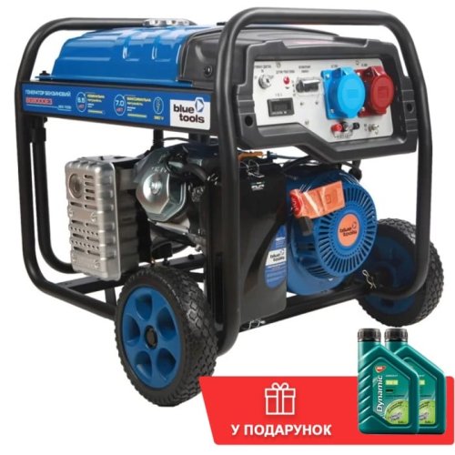 Бензиновый генератор BLUETOOLS BG8000E3 + масло (7 кВт, ~3ф, 400 В) (220-7006)