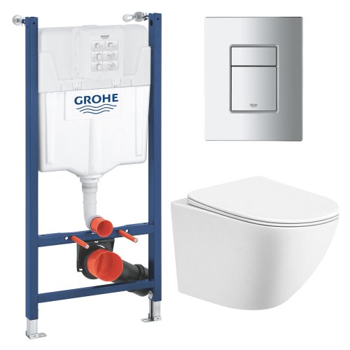 Комплект унитаза с инсталляцией 4 в 1 Grohe QuickFix Solido Even (UA38971966C)