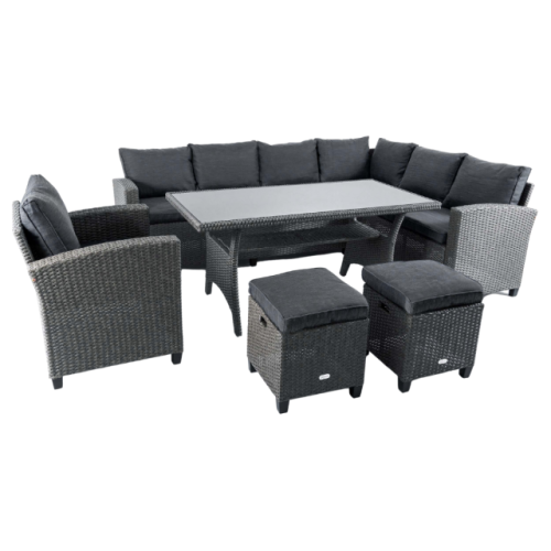 Набір садових меблів DiVolio ROSSANO сірий/графітовий