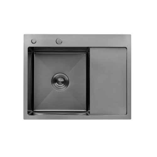 Кухонная мойка Kroner KRP Schwarze - 6350LHM PVD (3,0/1,0 мм)